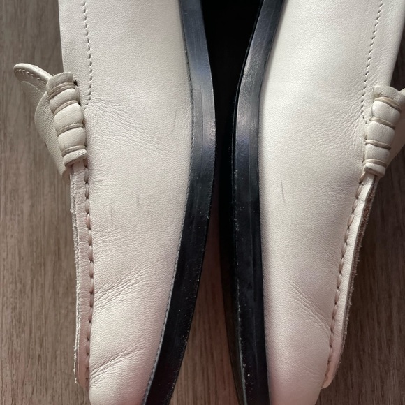 koio brea off white pearl modern italian leather penny slot loafer shoes size 37 - Picture 6 of 9